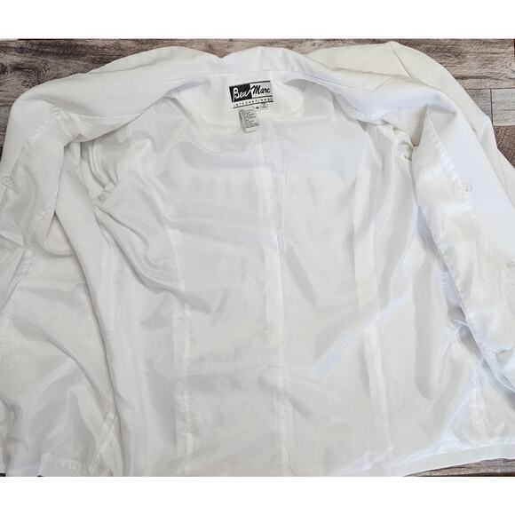 Ben Marc White Blazer Jacket Long Size 18 Vintage Retro Party Formal Wedding - Picture 10 of 11